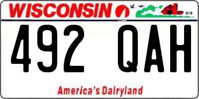 WI license plate 492QAH