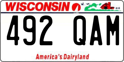 WI license plate 492QAM