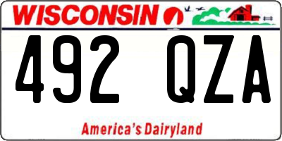 WI license plate 492QZA