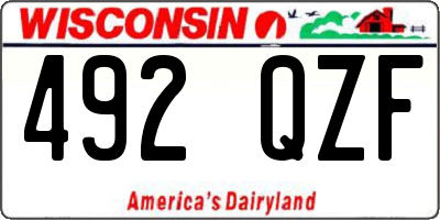 WI license plate 492QZF