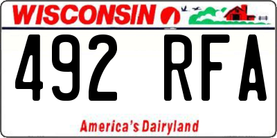 WI license plate 492RFA