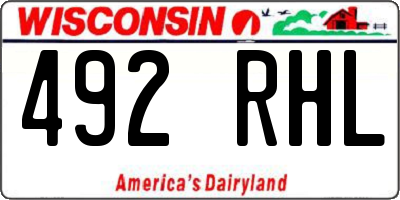 WI license plate 492RHL