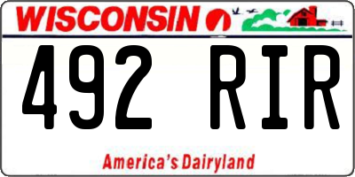 WI license plate 492RIR