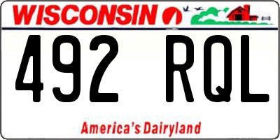 WI license plate 492RQL