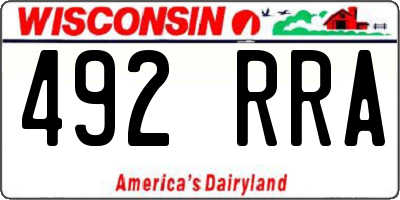 WI license plate 492RRA