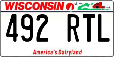 WI license plate 492RTL