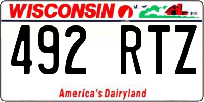 WI license plate 492RTZ