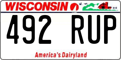 WI license plate 492RUP