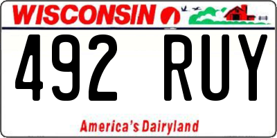 WI license plate 492RUY