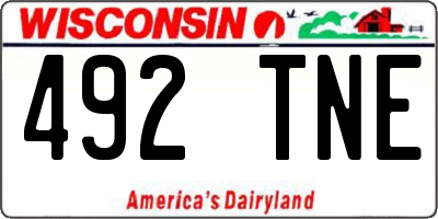 WI license plate 492TNE
