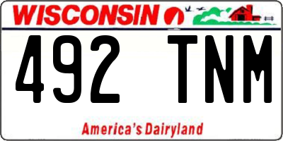 WI license plate 492TNM