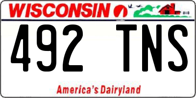 WI license plate 492TNS