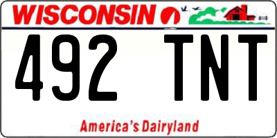 WI license plate 492TNT