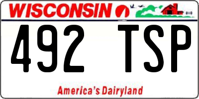 WI license plate 492TSP