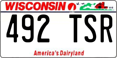 WI license plate 492TSR