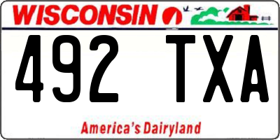 WI license plate 492TXA