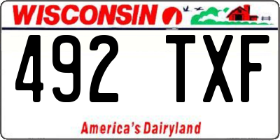 WI license plate 492TXF