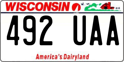 WI license plate 492UAA