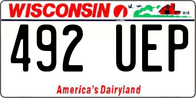 WI license plate 492UEP