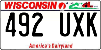 WI license plate 492UXK