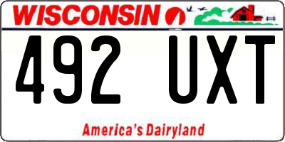 WI license plate 492UXT