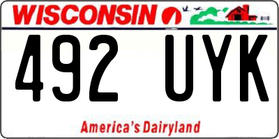 WI license plate 492UYK
