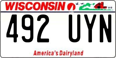 WI license plate 492UYN