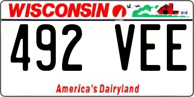 WI license plate 492VEE