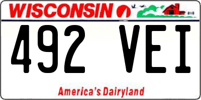 WI license plate 492VEI