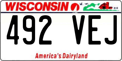 WI license plate 492VEJ