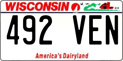WI license plate 492VEN