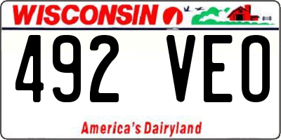 WI license plate 492VEO