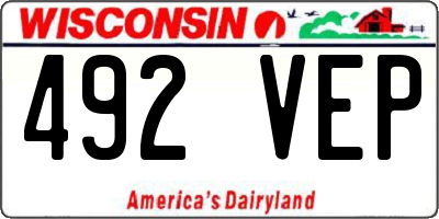 WI license plate 492VEP