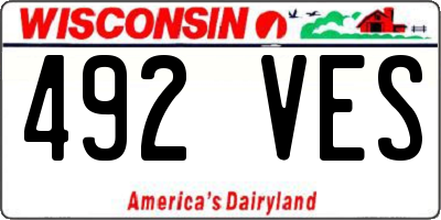 WI license plate 492VES