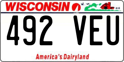 WI license plate 492VEU
