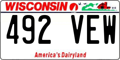 WI license plate 492VEW
