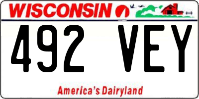 WI license plate 492VEY