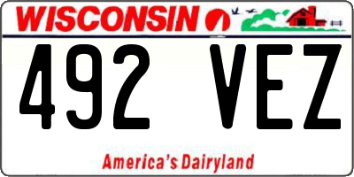 WI license plate 492VEZ