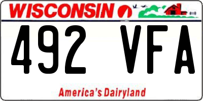 WI license plate 492VFA