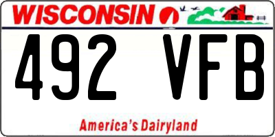 WI license plate 492VFB