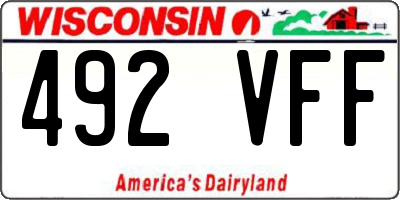 WI license plate 492VFF