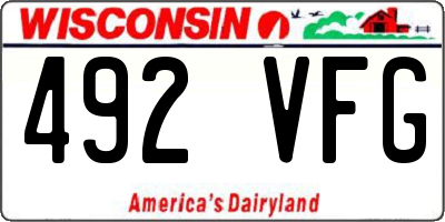 WI license plate 492VFG