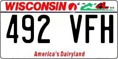 WI license plate 492VFH