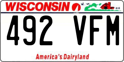 WI license plate 492VFM