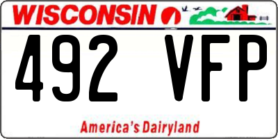 WI license plate 492VFP