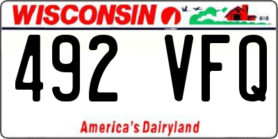 WI license plate 492VFQ