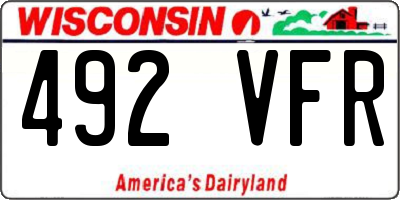 WI license plate 492VFR