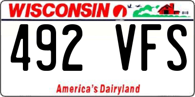 WI license plate 492VFS