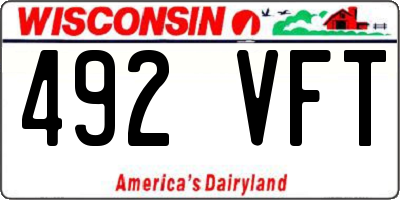 WI license plate 492VFT