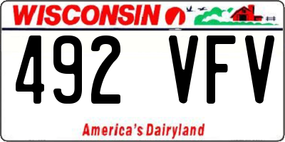 WI license plate 492VFV